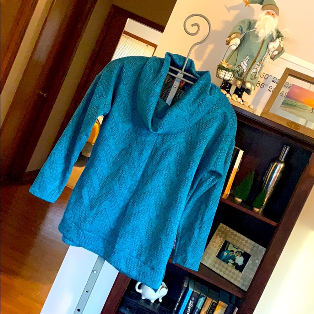 NWT. Teal cowl neck light weight sweater.